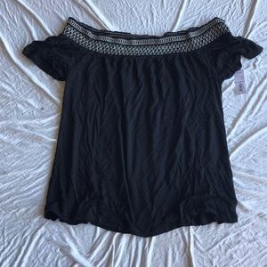 Black off the shoulder top